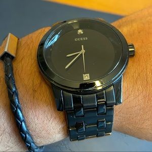 Guess Men’s Steel Watch w/ Genuine Diamond